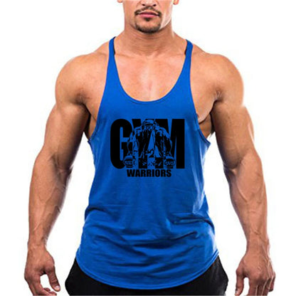 Ginásio musculação regatas moda y-back suspensórios coletes de algodão respirável sem mangas singlets dos homens fitness muscular esporte camisa
