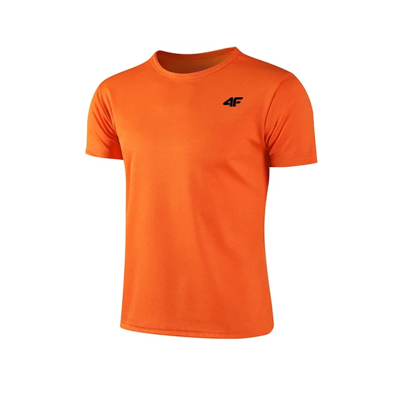 Camiseta de treinamento de exercício de verão dos homens de alta qualidade respirável secagem rápida manga curta topo maratona ginásio fitness basquete t