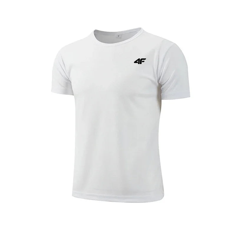 Camiseta de treinamento de exercício de verão dos homens de alta qualidade respirável secagem rápida manga curta topo maratona ginásio fitness basquete t