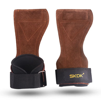 Apertos de ginástica para homens e mulheres, protetores de palma de couro, levantamento de peso, fitness, luvas de treino, apertos com envoltórios de pulso, equipamento de treinamento