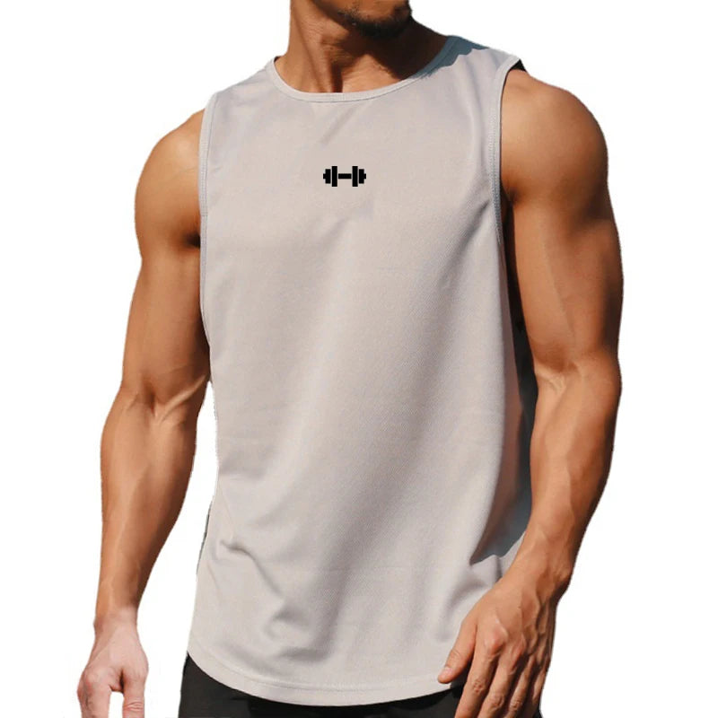 Verão masculino ginásio tanque superior roupas de treinamento de fitness de secagem rápida solto musculação sem mangas camisa masculina moda colete de basquete
