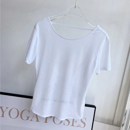 Regata feminina treino topos esportes wear para mulheres ginásio camiseta aberta volta yoga topo blusas esportivas mulher camisa de fitness camisa feminina