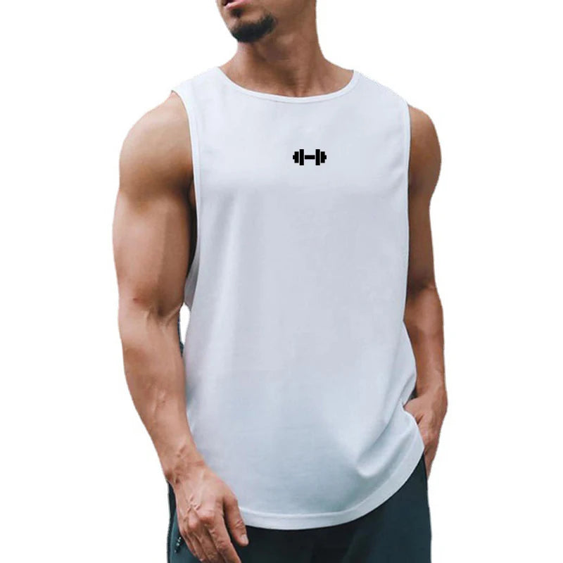 Verão masculino ginásio tanque superior roupas de treinamento de fitness de secagem rápida solto musculação sem mangas camisa masculina moda colete de basquete