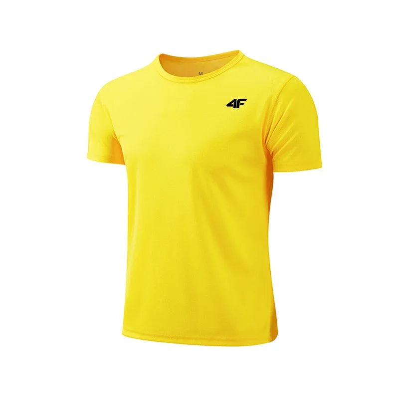 Camiseta de treinamento de exercício de verão dos homens de alta qualidade respirável secagem rápida manga curta topo maratona ginásio fitness basquete t