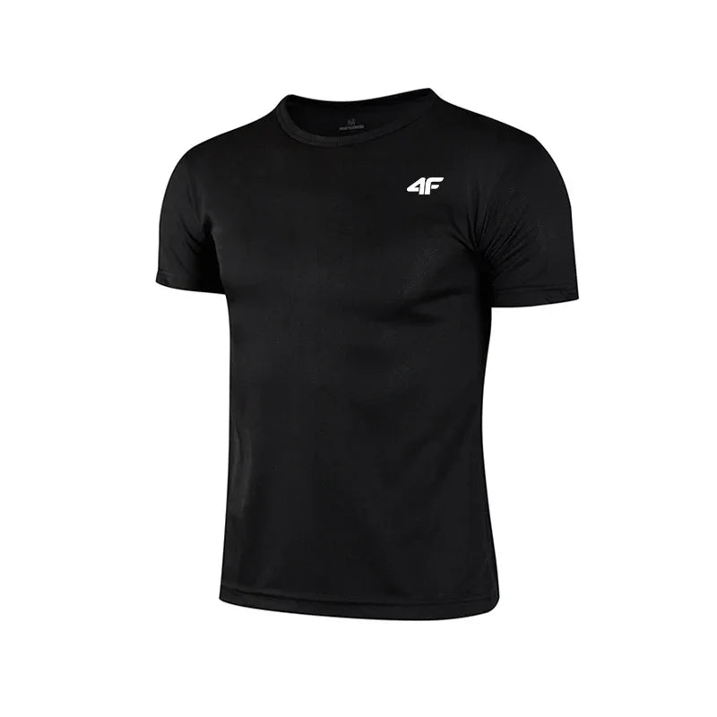 Camiseta de treinamento de exercício de verão dos homens de alta qualidade respirável secagem rápida manga curta topo maratona ginásio fitness basquete t