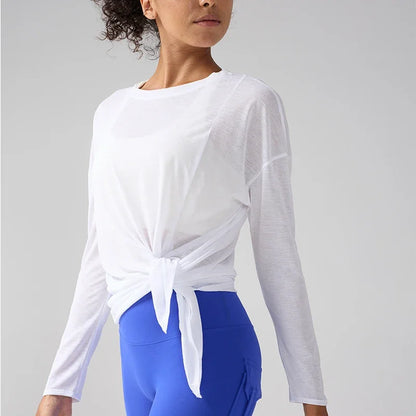 Ginásio esportes topos de treino camisetas mulheres roupas yoga correndo solto fino treinamento secagem rápida manga longa blusa fitness topos 👚