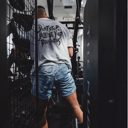 Camiseta masculina de algodão de manga curta, camisa esportiva de ginástica, camiseta solta para musculação masculina, roupas de treino, verão